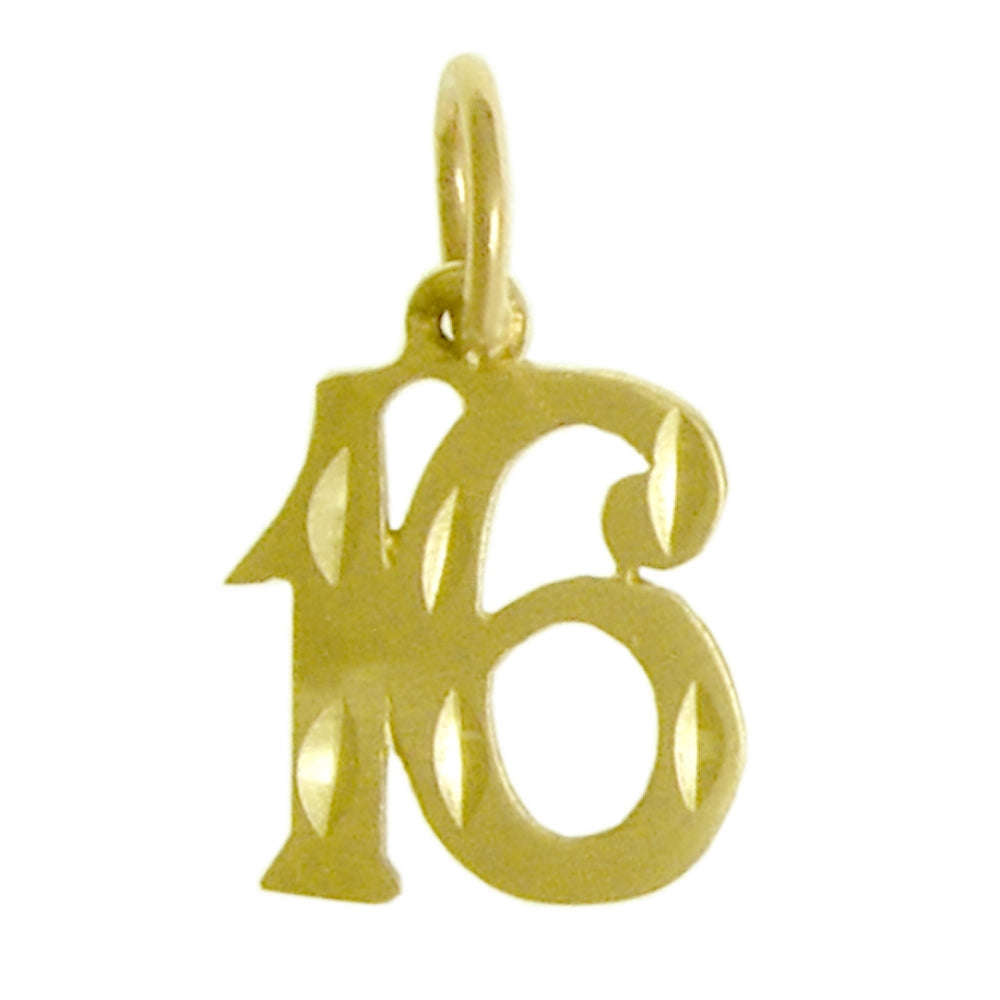 14k Gold Pendant, Numerals for Celebrating All Occasions; Anniversary, Birthdays