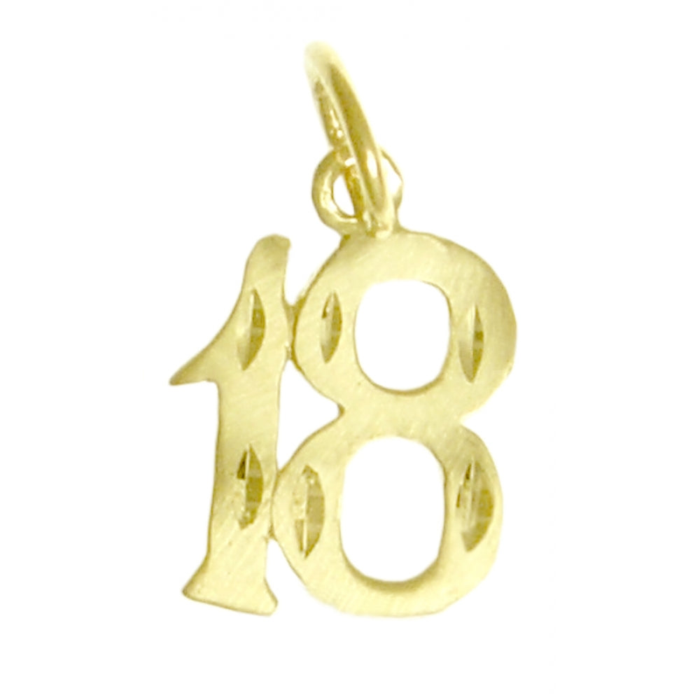 14k Gold Pendant, Numerals for Celebrating All Occasions; Anniversary, Birthdays