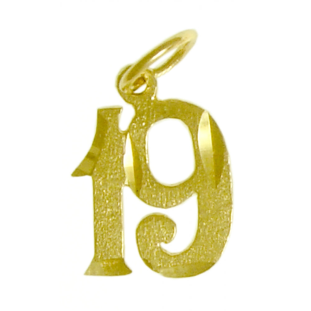 14k Gold Pendant, Numerals for Celebrating All Occasions; Anniversary, Birthdays