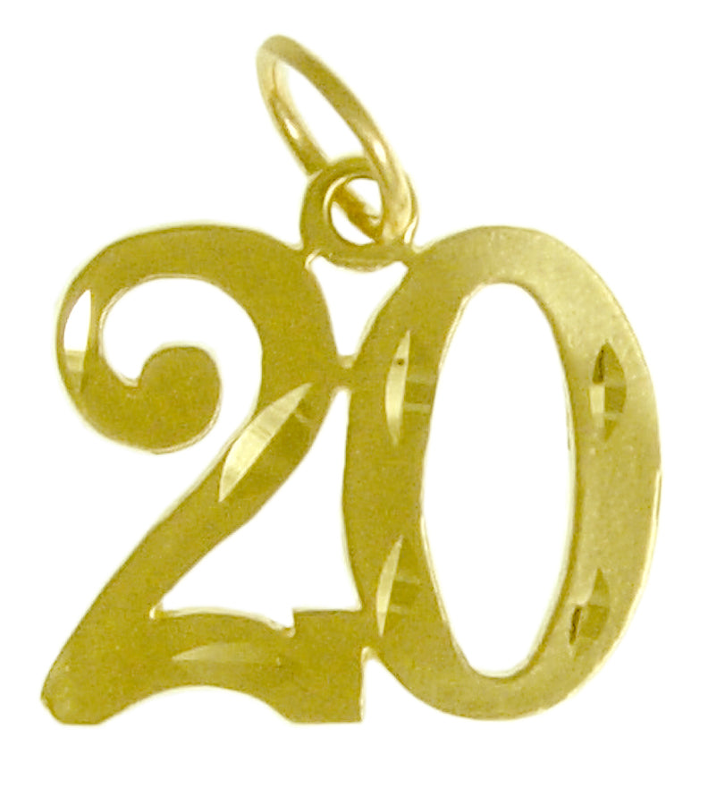 14k Gold Pendant, Numerals for Celebrating All Occasions; Anniversary, Birthdays