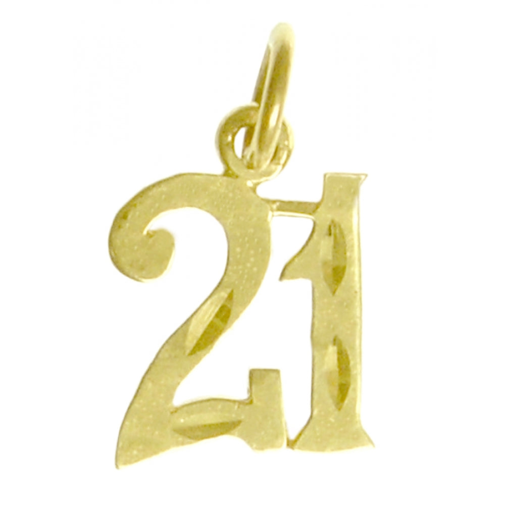 14k Gold Pendant, Numerals for Celebrating All Occasions; Anniversary, Birthdays
