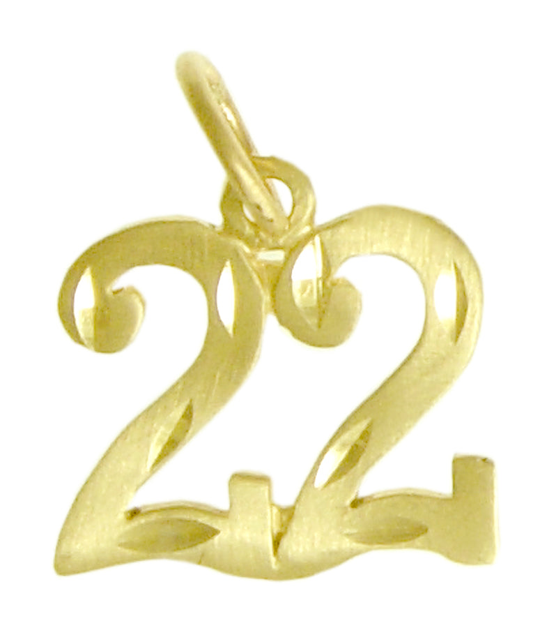 14k Gold Pendant, Numerals for Celebrating All Occasions; Anniversary, Birthdays