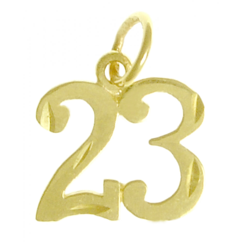 14k Gold Pendant, Numerals for Celebrating All Occasions; Anniversary, Birthdays