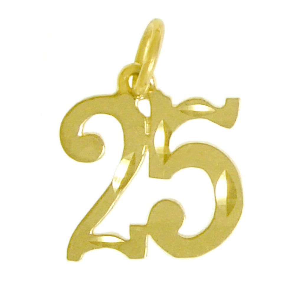 14k Gold Pendant, Numerals for Celebrating All Occasions; Anniversary, Birthdays