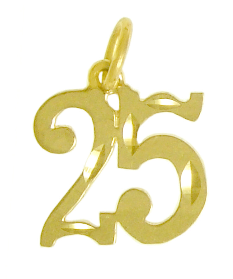 14k Gold Pendant, Numerals for Celebrating All Occasions; Anniversary, Birthdays