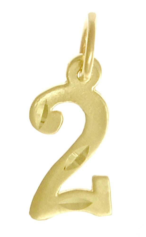 14k Gold Pendant, Numerals for Celebrating All Occasions; Anniversary, Birthdays