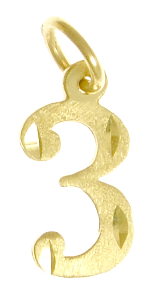 14k Gold Pendant, Numerals for Celebrating All Occasions; Anniversary, Birthdays