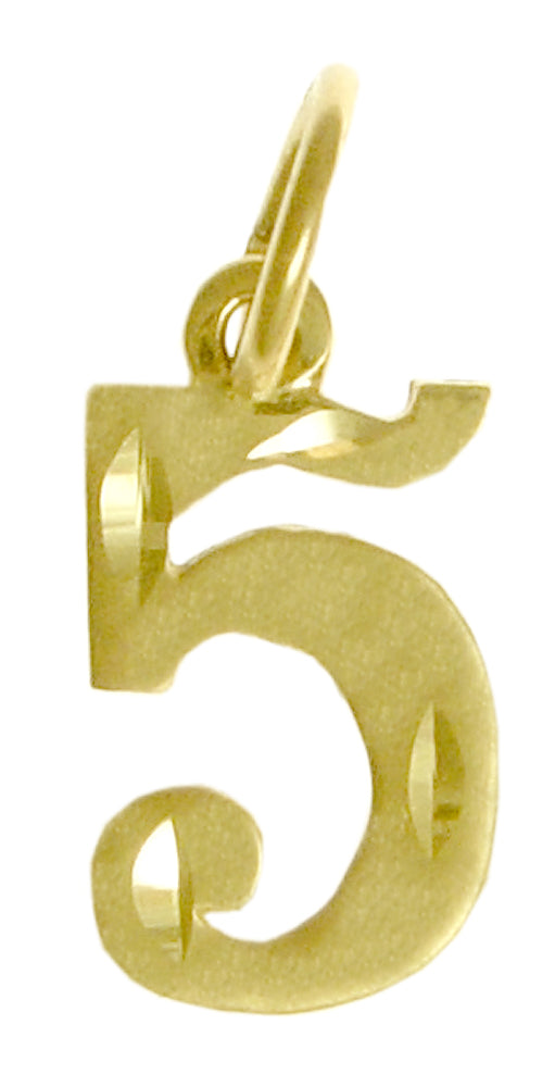 14k Gold Pendant, Numerals for Celebrating All Occasions; Anniversary, Birthdays