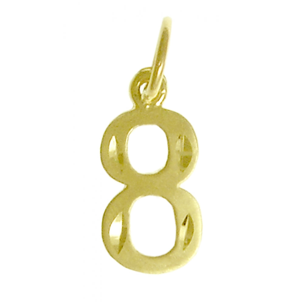 14k Gold Pendant, Numerals for Celebrating All Occasions; Anniversary, Birthdays