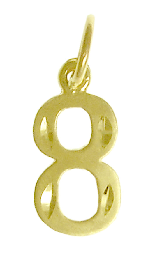 14k Gold Pendant, Numerals for Celebrating All Occasions; Anniversary, Birthdays
