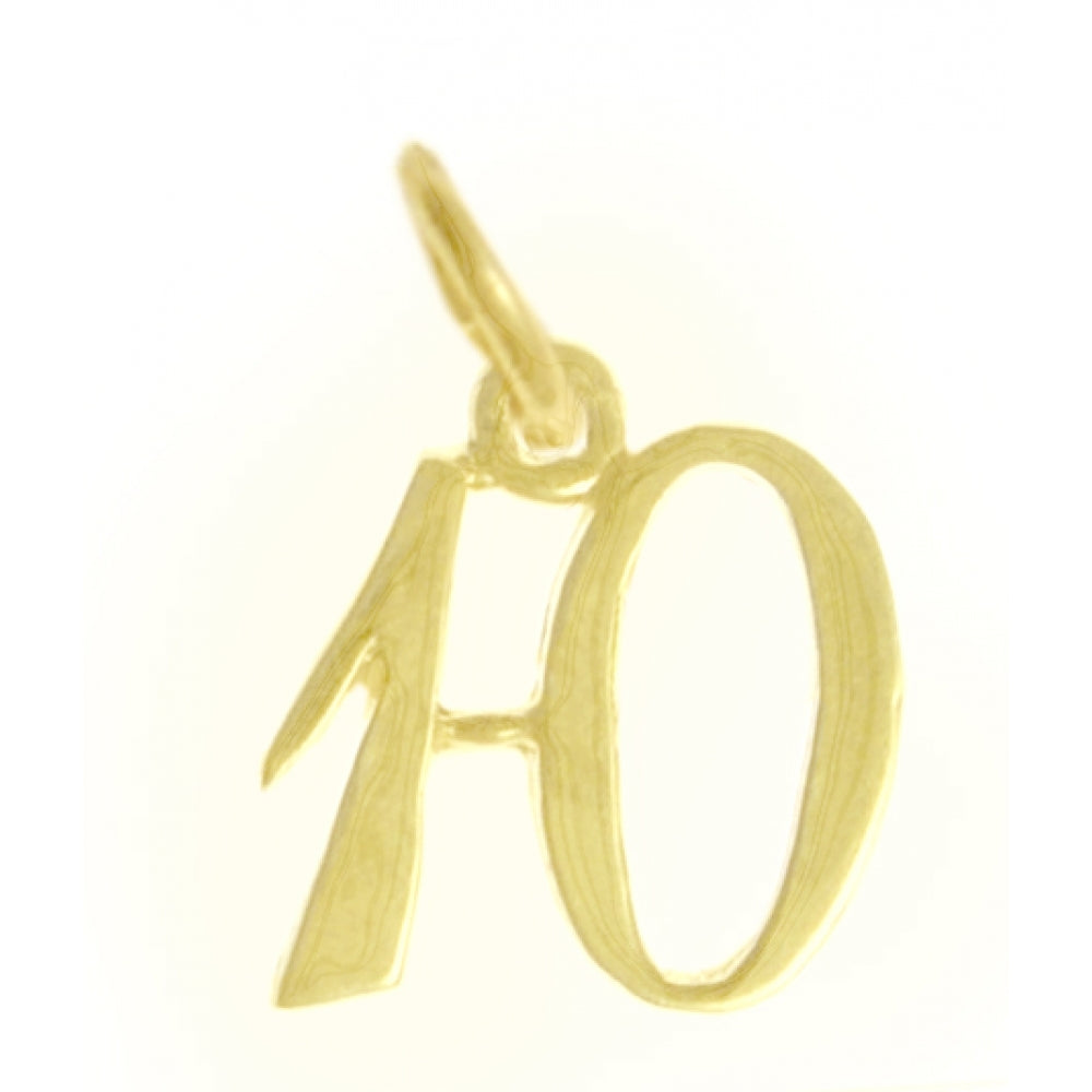 14k Gold Pendant, Numerals for Celebrating All Occasions; Anniversary, Birthdays