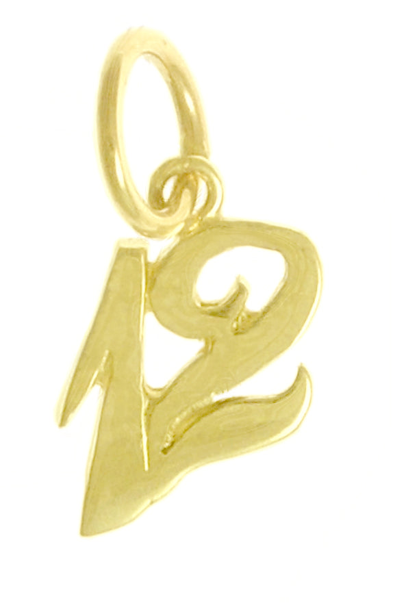 14k Gold Pendant, Numerals for Celebrating All Occasions; Anniversary, Birthdays