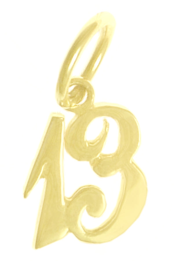 14k Gold Pendant, Numerals for Celebrating All Occasions; Anniversary, Birthdays