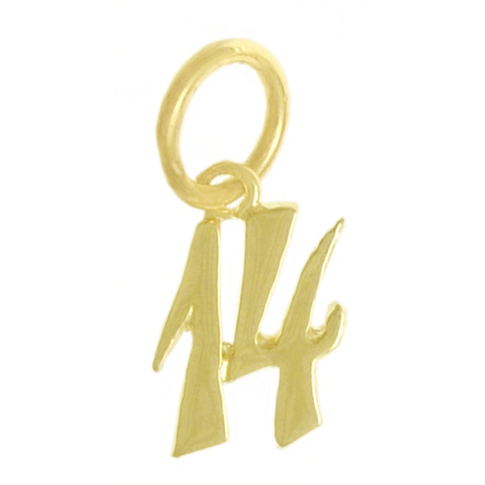 14k Gold Pendant, Numerals for Celebrating All Occasions; Anniversary, Birthdays
