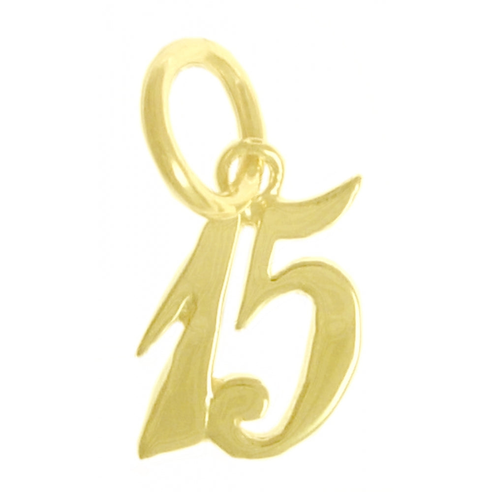 14k Gold Pendant, Numerals for Celebrating All Occasions; Anniversary, Birthdays