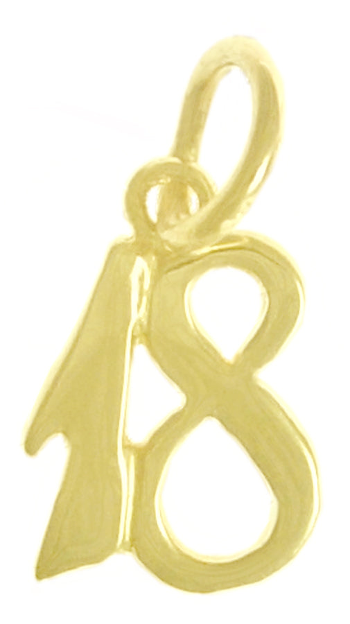 14k Gold Pendant, Numerals for Celebrating All Occasions; Anniversary, Birthdays