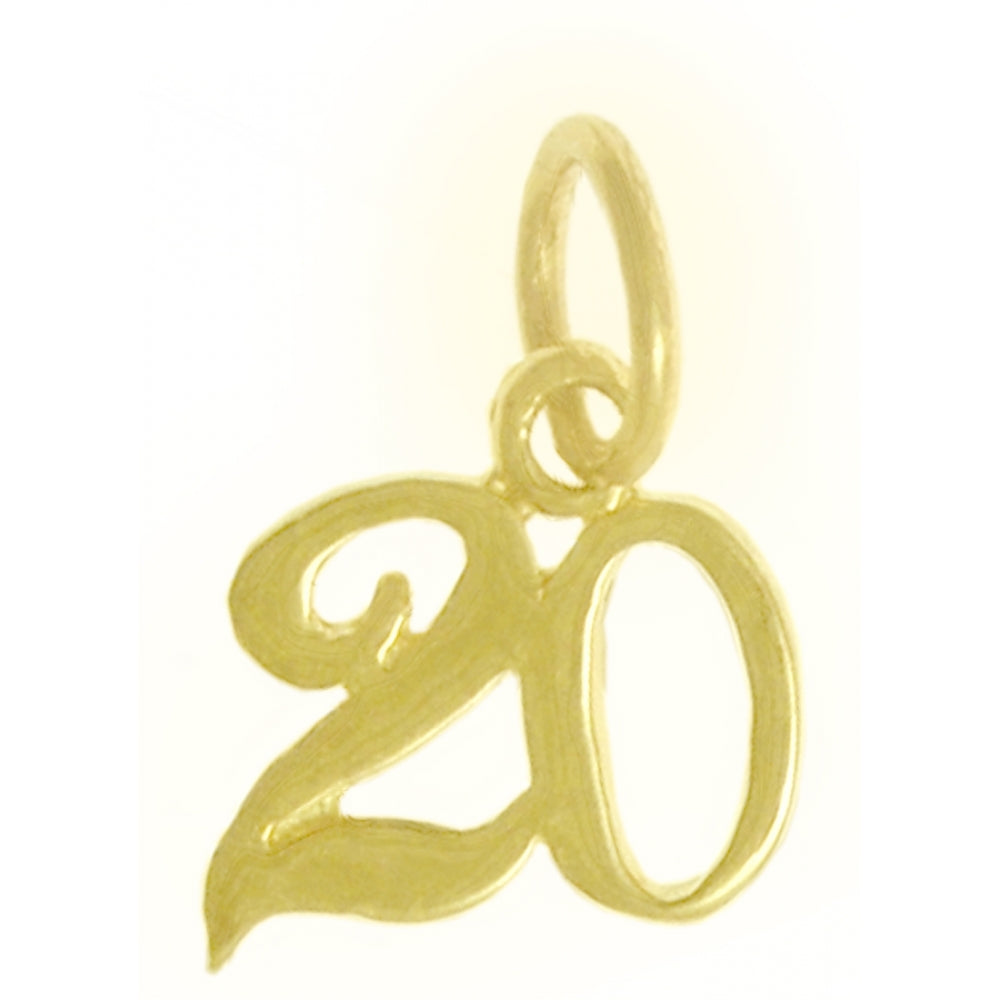 14k Gold Pendant, Numerals for Celebrating All Occasions; Anniversary, Birthdays