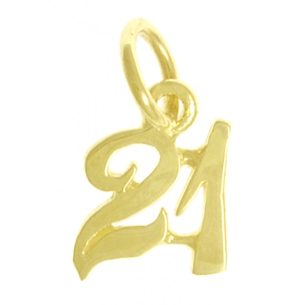 14k Gold Pendant, Numerals for Celebrating All Occasions; Anniversary, Birthdays