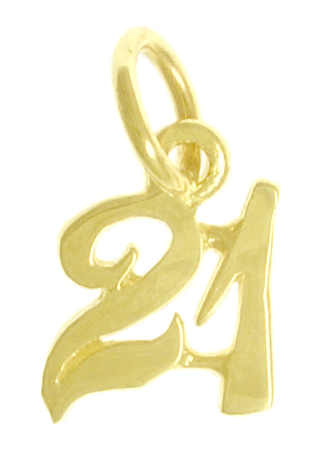 14k Gold Pendant, Numerals for Celebrating All Occasions; Anniversary, Birthdays