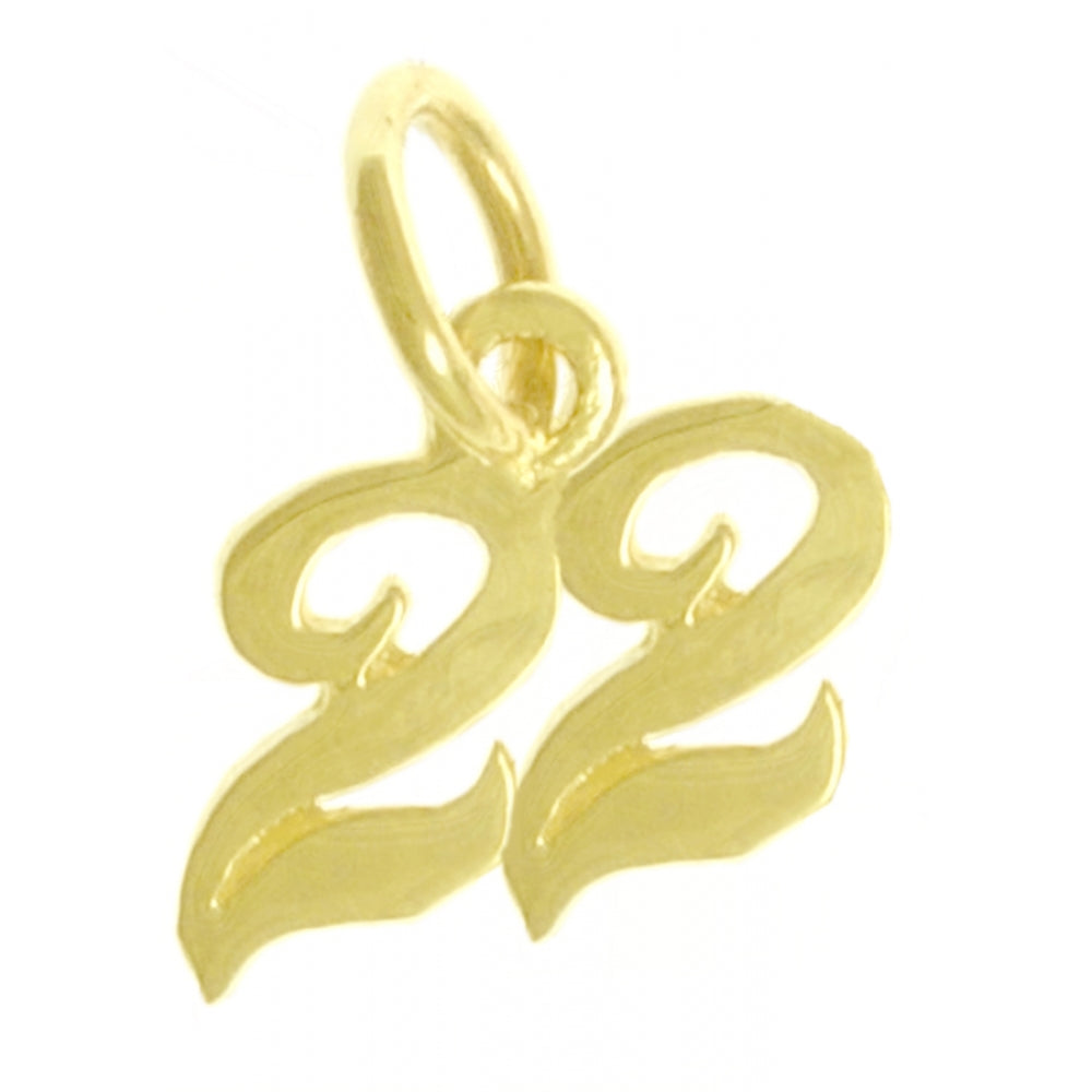 14k Gold Pendant, Numerals for Celebrating All Occasions; Anniversary, Birthdays