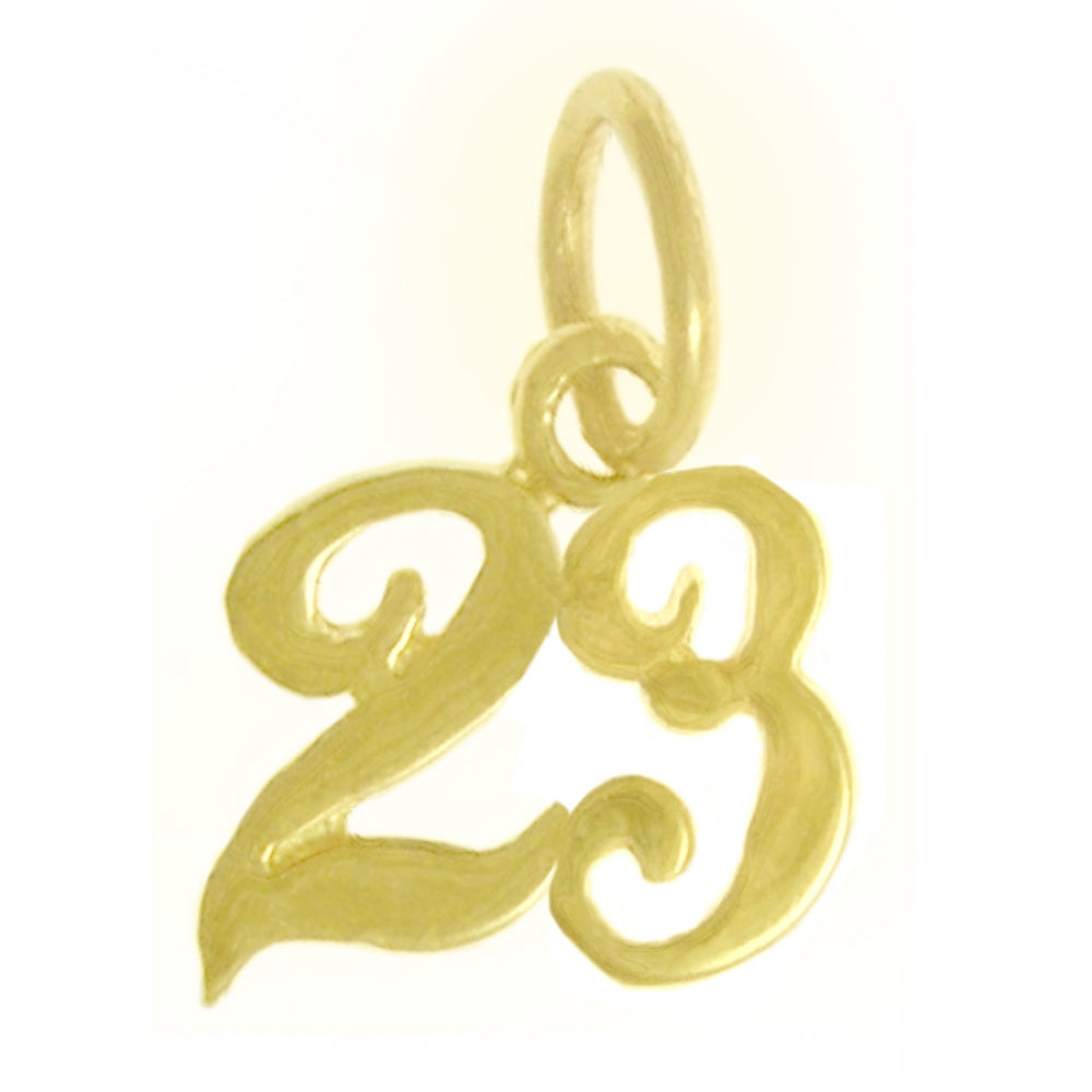 14k Gold Pendant, Numerals for Celebrating All Occasions; Anniversary, Birthdays