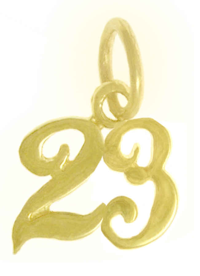 14k Gold Pendant, Numerals for Celebrating All Occasions; Anniversary, Birthdays