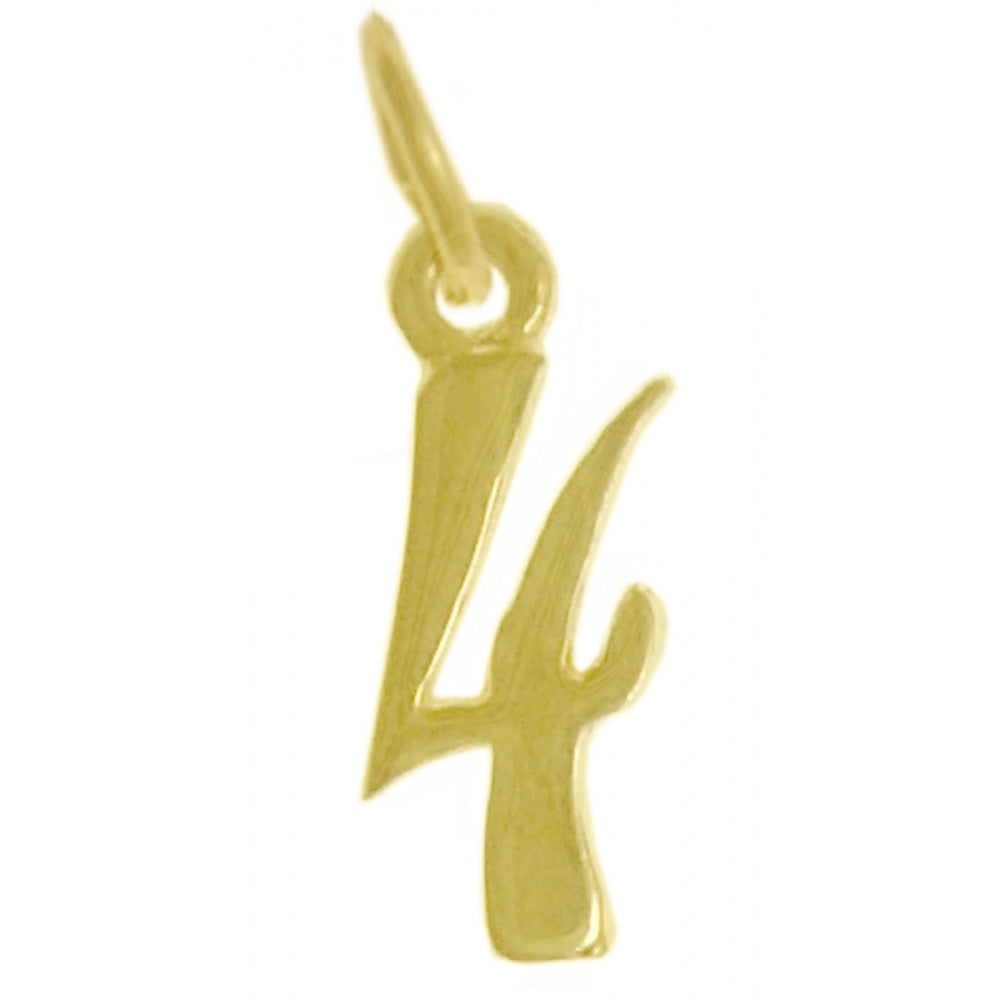 14k Gold Pendant, Numerals for Celebrating All Occasions; Anniversary, Birthdays