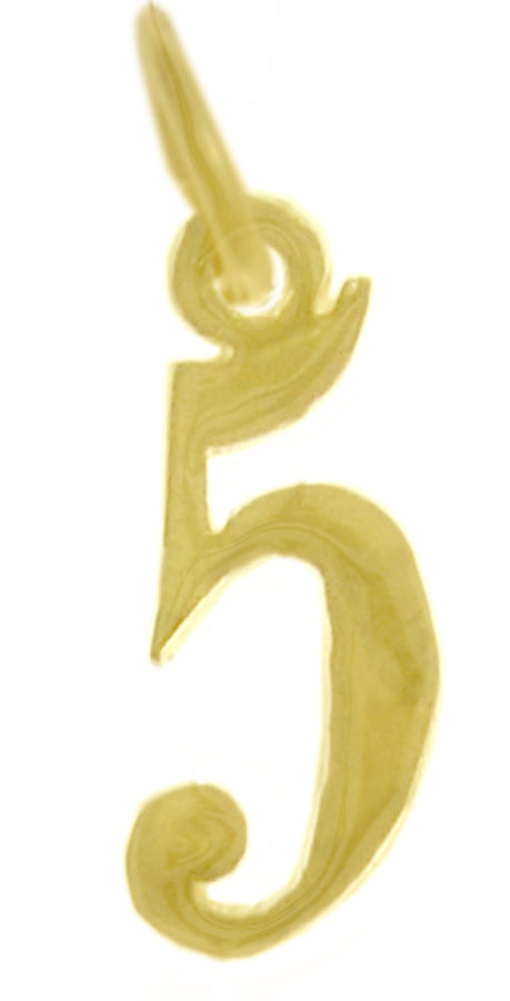 14k Gold Pendant, Numerals for Celebrating All Occasions; Anniversary, Birthdays