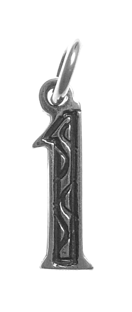 Sterling Silver Pendant, #1 Numeral for Celebrating All Occasions; Anniversary, Birthdays