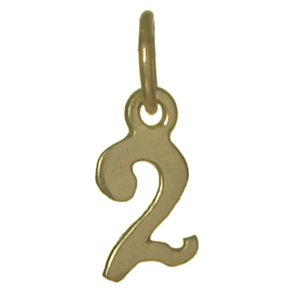 14k Gold Pendant Very Tiny Numerals for Celebrating All Occasions; Anniversary, Birthdays