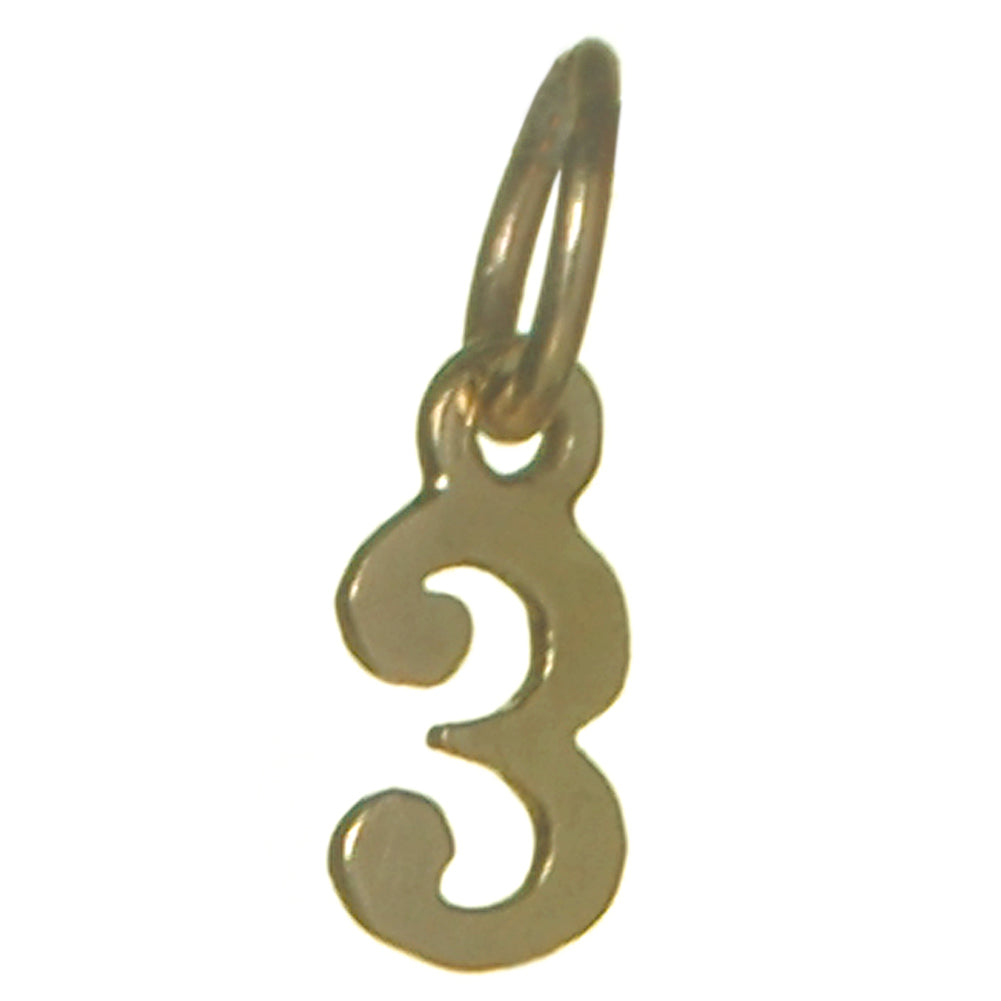 14k Gold Pendant Very Tiny Numerals for Celebrating All Occasions; Anniversary, Birthdays