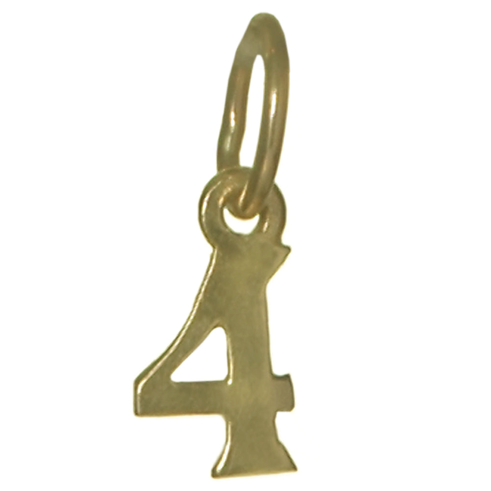 14k Gold Pendant Very Tiny Numerals for Celebrating All Occasions; Anniversary, Birthdays