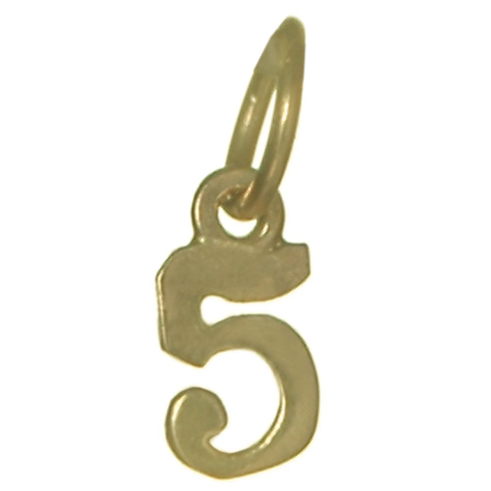 14k Gold Pendant Very Tiny Numerals for Celebrating All Occasions; Anniversary, Birthdays