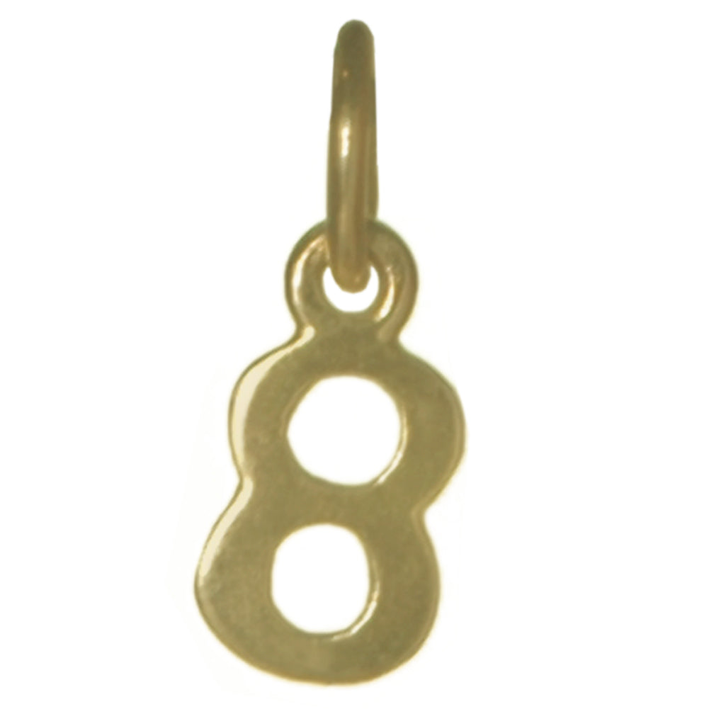 14k Gold Pendant Very Tiny Numerals for Celebrating All Occasions; Anniversary, Birthdays
