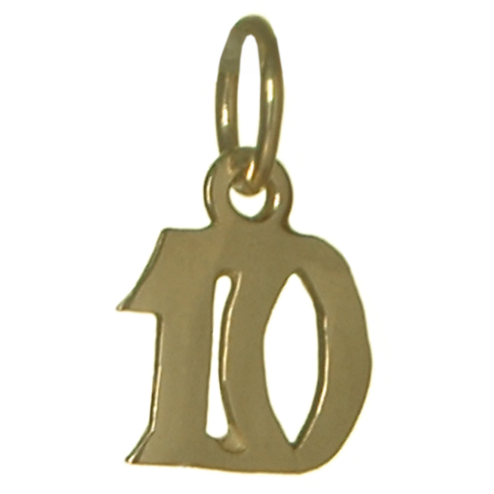 14k Gold Pendant Very Tiny Numerals for Celebrating All Occasions; Anniversary, Birthdays