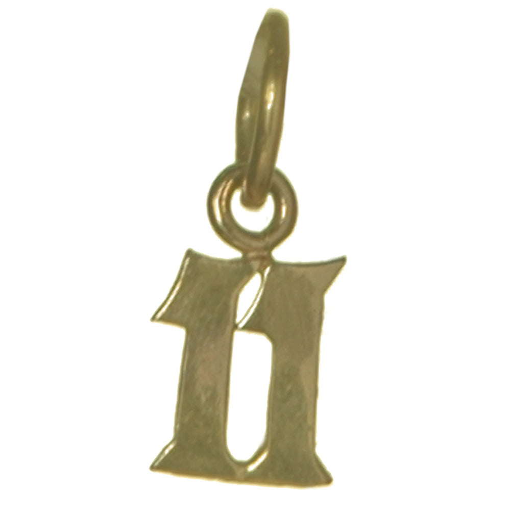 14k Gold Pendant Very Tiny Numerals for Celebrating All Occasions; Anniversary, Birthdays