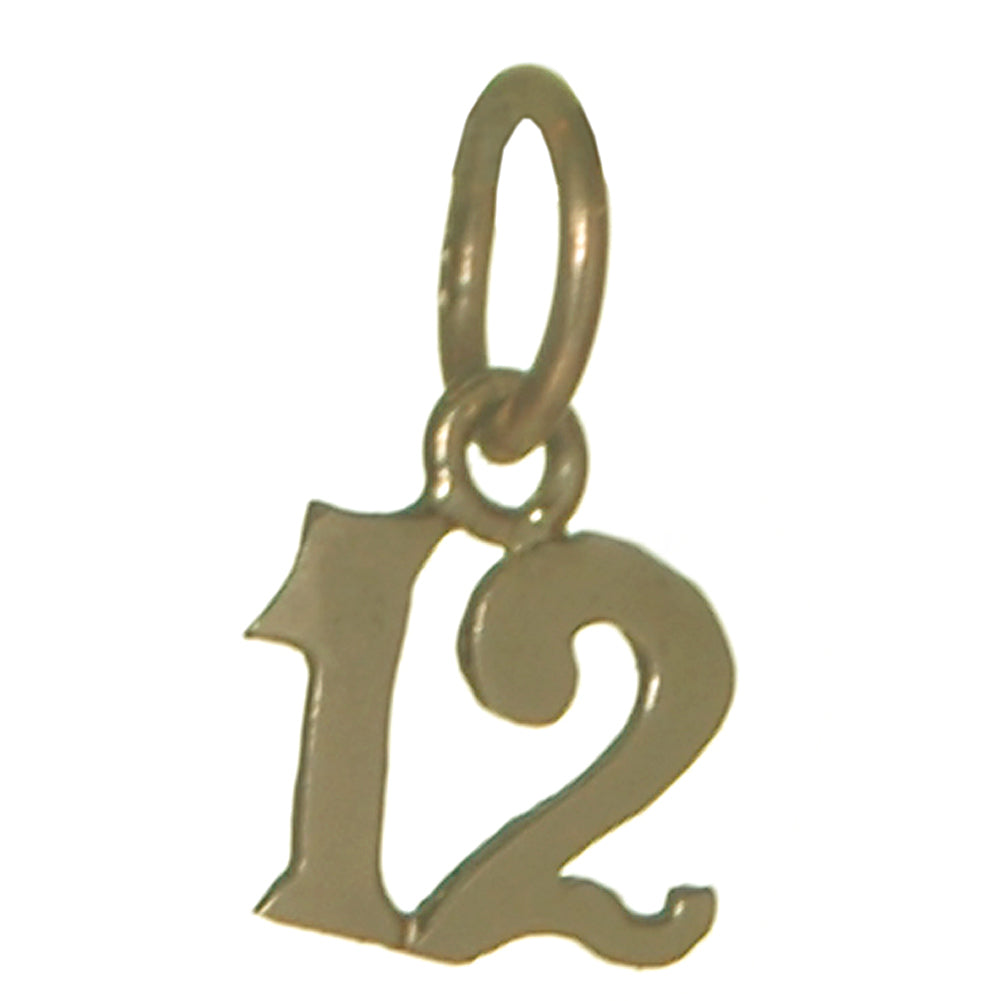 14k Gold Pendant Very Tiny Numerals for Celebrating All Occasions; Anniversary, Birthdays