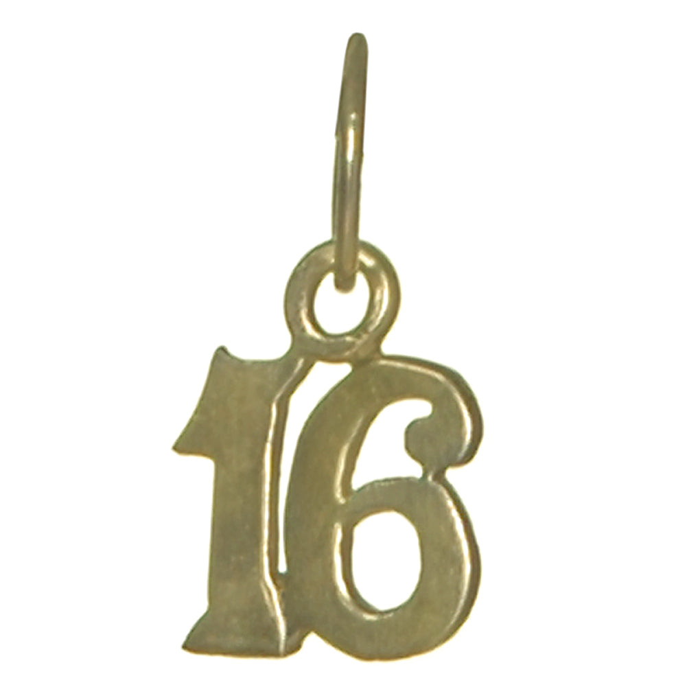 14k Gold Pendant Very Tiny Numerals for Celebrating All Occasions; Anniversary, Birthdays
