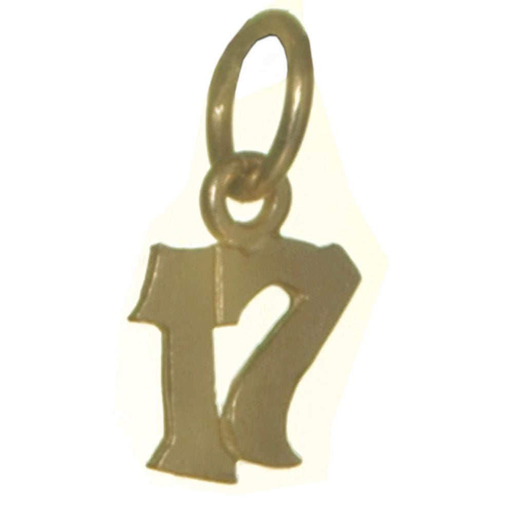 14k Gold Pendant Very Tiny Numerals for Celebrating All Occasions; Anniversary, Birthdays