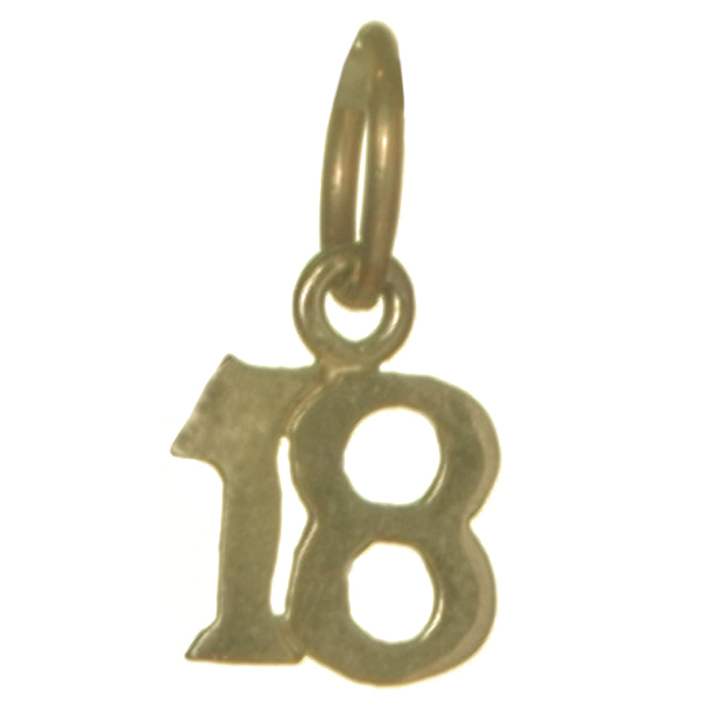14k Gold Pendant Very Tiny Numerals for Celebrating All Occasions; Anniversary, Birthdays