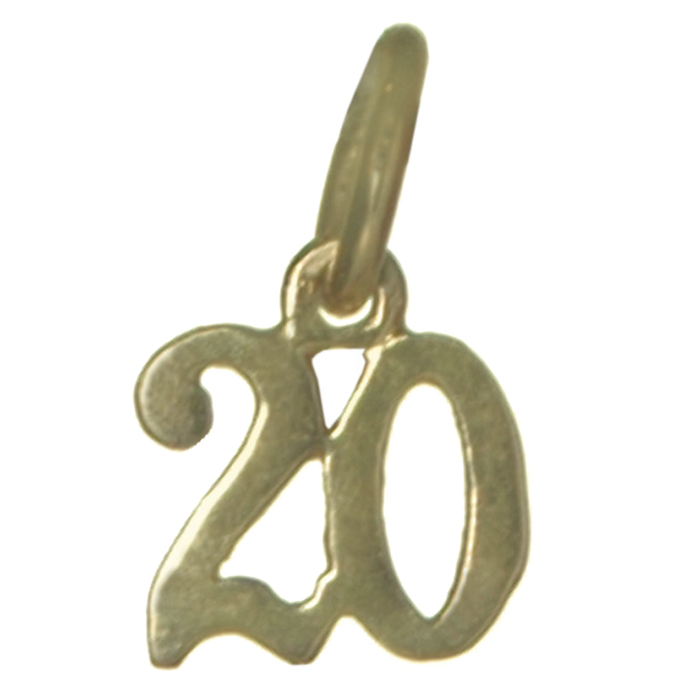 14k Gold Pendant Very Tiny Numerals for Celebrating All Occasions; Anniversary, Birthdays