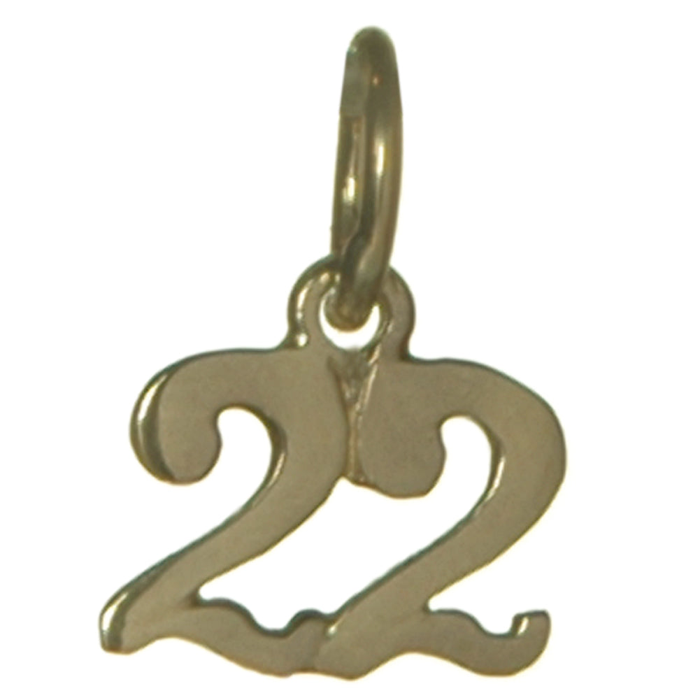 14k Gold Pendant Very Tiny Numerals for Celebrating All Occasions; Anniversary, Birthdays
