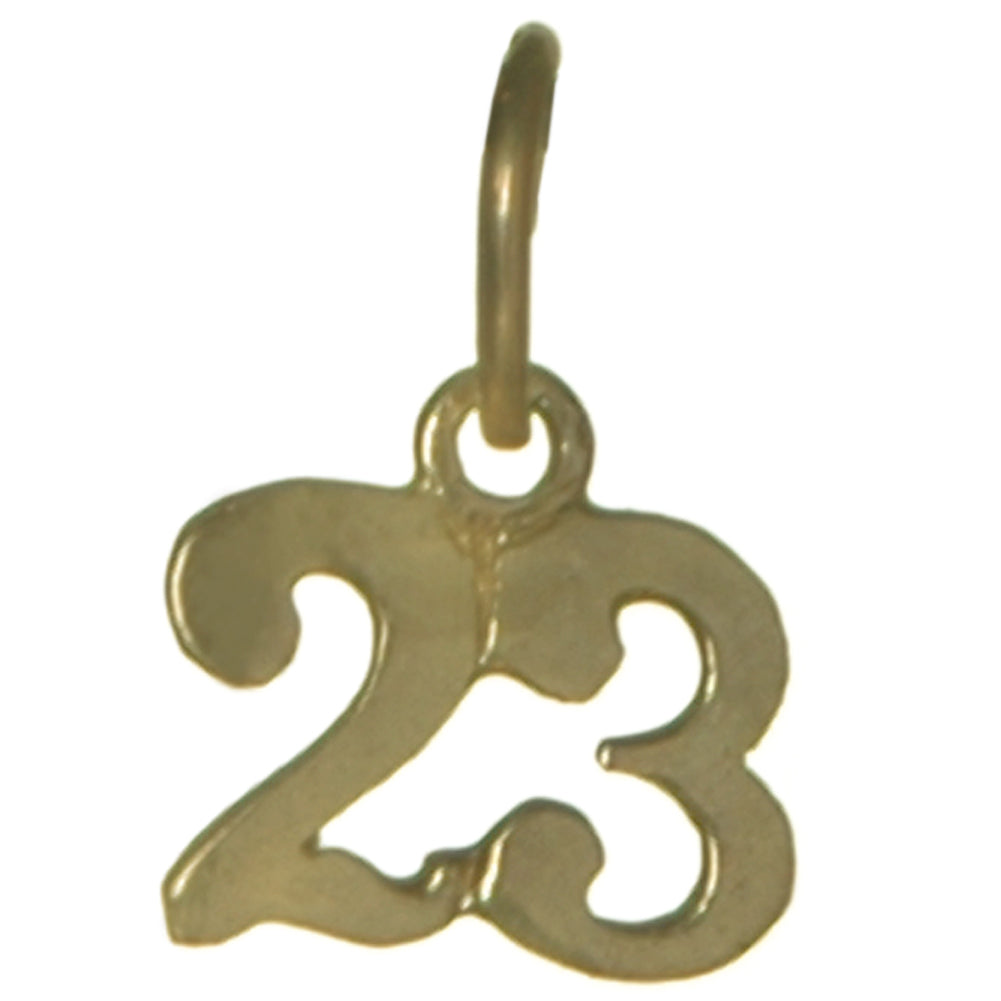 14k Gold Pendant Very Tiny Numerals for Celebrating All Occasions; Anniversary, Birthdays
