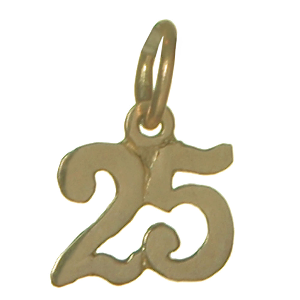 14k Gold Pendant Very Tiny Numerals for Celebrating All Occasions; Anniversary, Birthdays