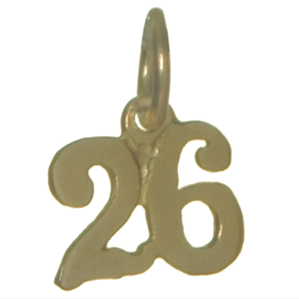 14k Gold Pendant Very Tiny Numerals for Celebrating All Occasions; Anniversary, Birthdays