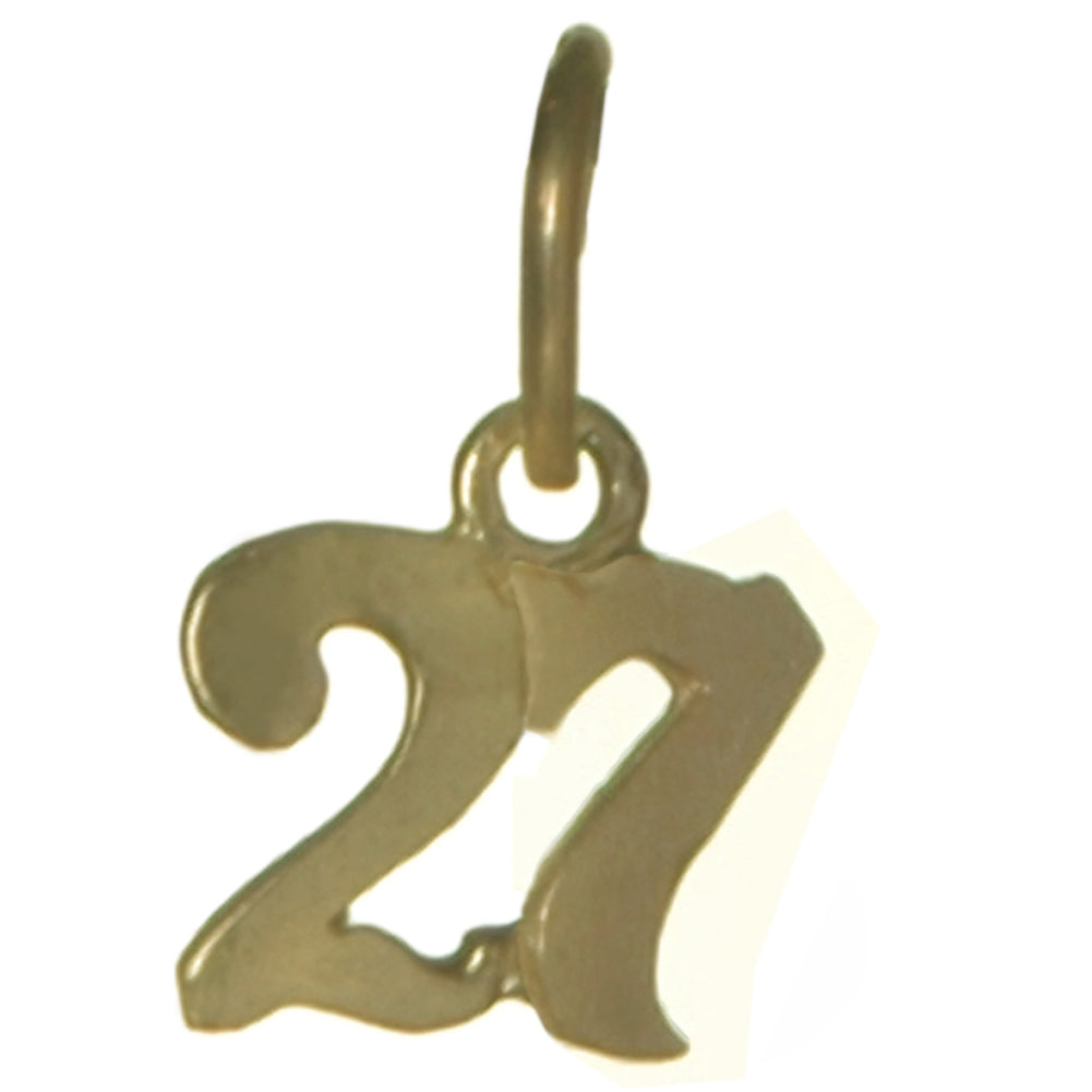 14k Gold Pendant Very Tiny Numerals for Celebrating All Occasions; Anniversary, Birthdays