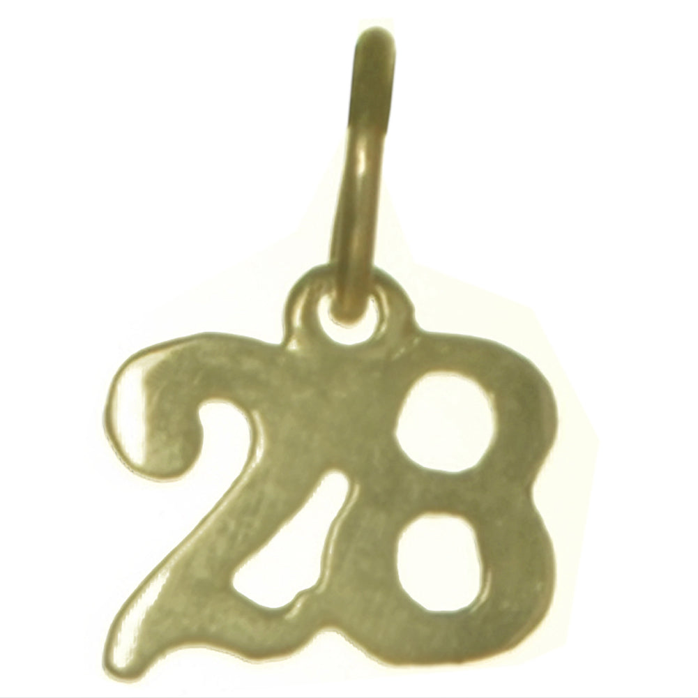 14k Gold Pendant Very Tiny Numerals for Celebrating All Occasions; Anniversary, Birthdays