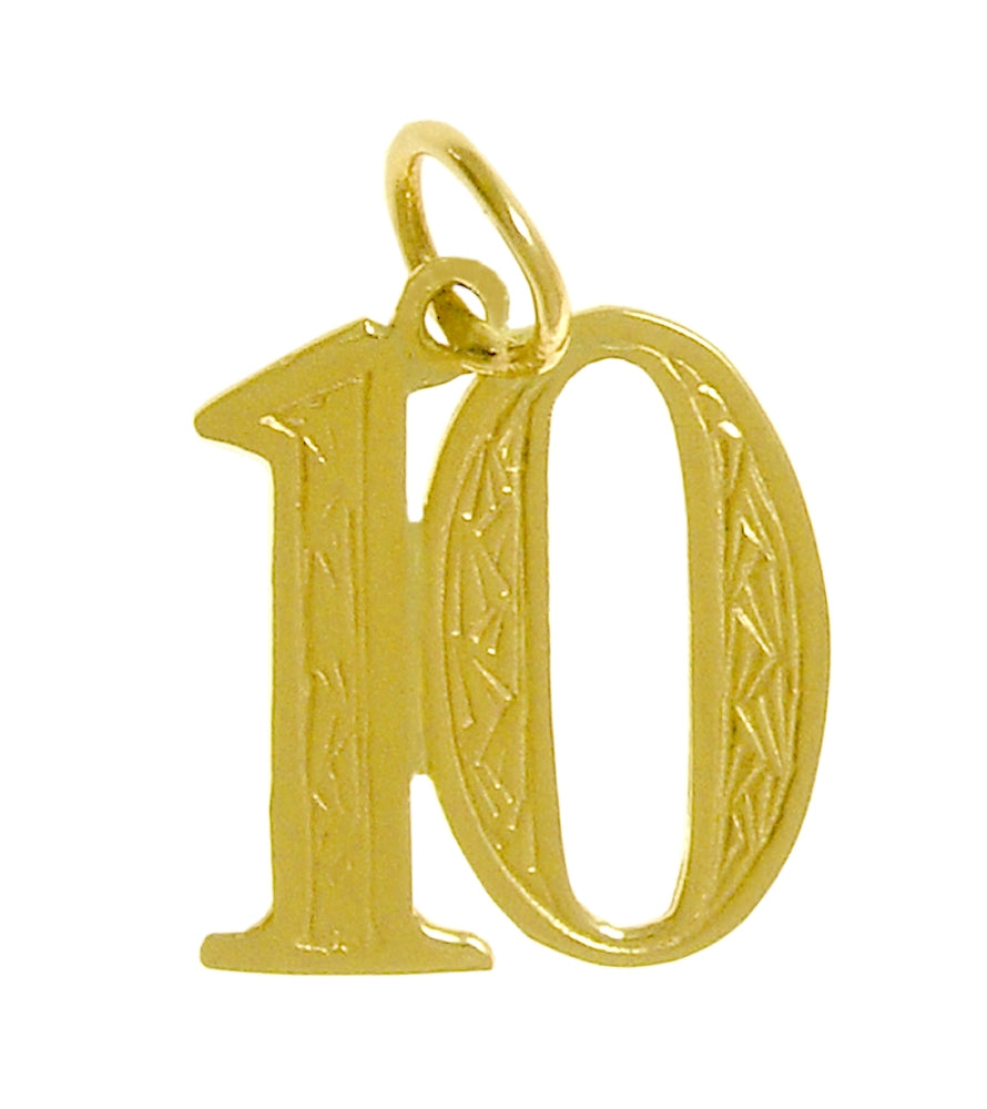 14k Gold Pendant Numerals for Celebrating All Occasions; Anniversary, Birthdays