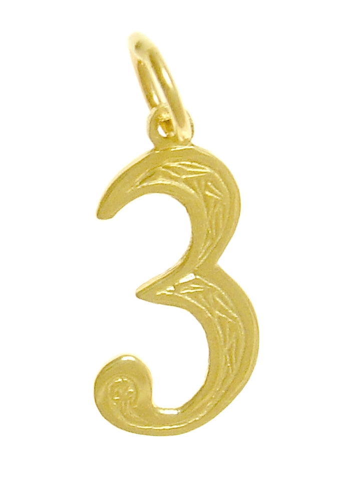 14k Gold Pendant Numerals for Celebrating All Occasions; Anniversary, Birthdays