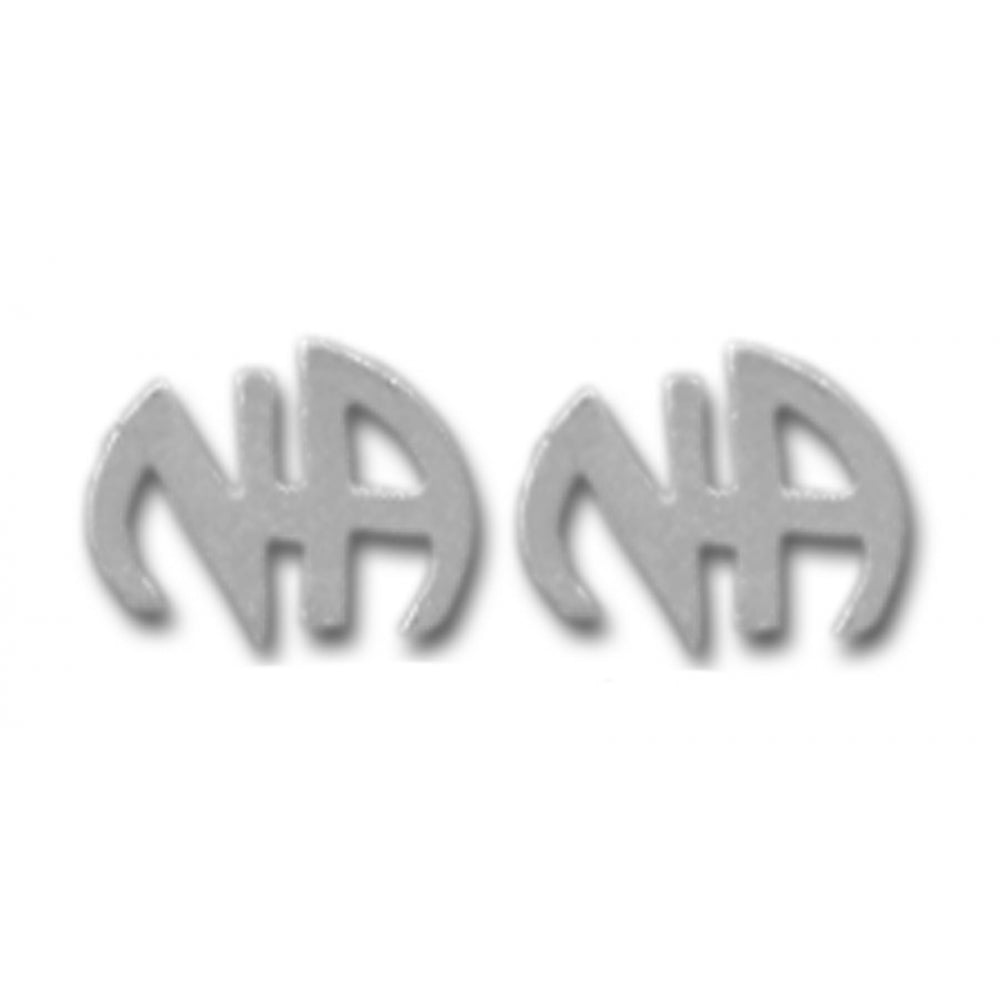 Sterling Silver Stud EarringsNarcotics Anonymous, Small "NA " Initials